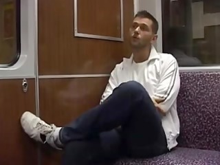 gay masturbation into the subway